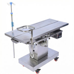 Fully Electric Veterinary Operating Table with IV Pole and Instrument Tray