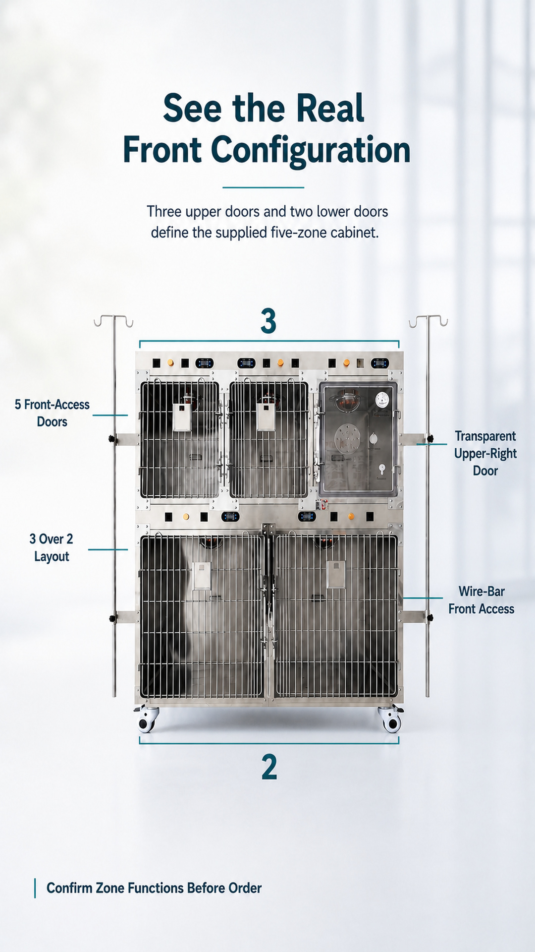 Structural map showing three upper doors and two lower doors